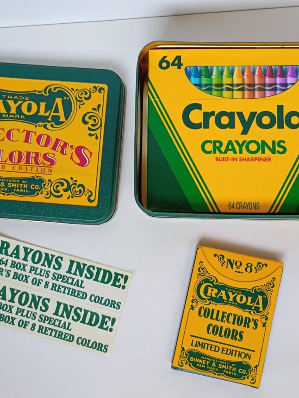 Vintage Crayola Collectors Colors 72 Crayons Ltd Edition Tin Box New Retired '91